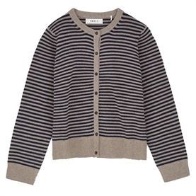 Skall Studio Senna Cardigan, Brown/Navy Stripe 